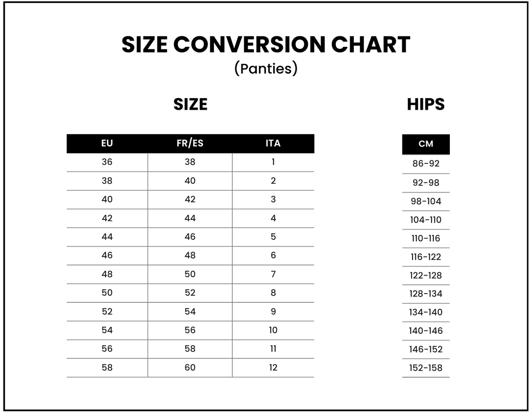 Intimo Sizing Size Guide – Clara Intimo